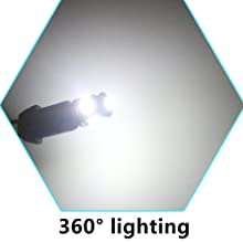 194 หลอดไฟ LED สำหรับรถยนต์ 6500K Wedge T10 SMD 5050 Chips 6