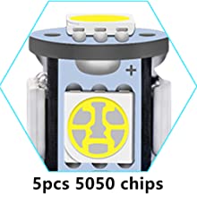 194 หลอดไฟ LED สำหรับรถยนต์ 6500K Wedge T10 SMD 5050 Chips 5