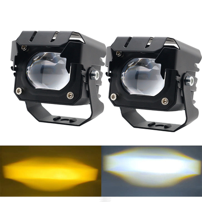 12-80V Amber 3570 LED ไฟทํางาน LED สองสี สําหรับจักรยานยนต์ 30-60W Off Road ไฟขับรถ