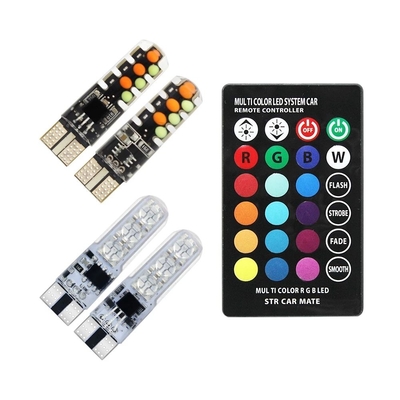 ความสว่าง รถชนิดใหม่ ด้านใน LED หลอดไฟ T10 5050 6SMD สี RGB With RGB With Remote แสงสตรีบ