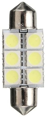 Festoon C5W 5050 6SMD ไฟ LED ภายในรถโคมไฟหลอดไฟโดมสีฟ้าสีขาว DC 12V 31 มม. 36 มม. 39 มม. 41 มม.
