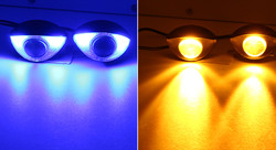 กำหนดเอง 300LM 6000K รถจักรยานยนต์ LED ไฟหน้าไฟตาเหยี่ยว 10SMD