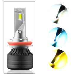 ไฟหน้ารถ LED H11 ไฟหน้า LED สามสี ไฟหน้ารถยนต์ ไฟตัดหมอก 12-36V A ไฟดัดแปลง