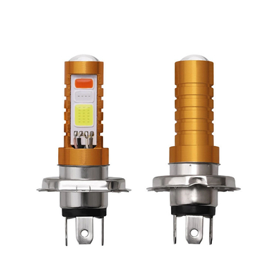 3 สี COB LED ไฟหน้า H4 H6 80W P15D BA20D สีขาว สีน้ำเงิน สีแดง