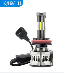 8 ด้าน H1 H3 H4 H7 9005 9006 ไฟหน้า LED ยานยนต์ 6000K 360 Canbus