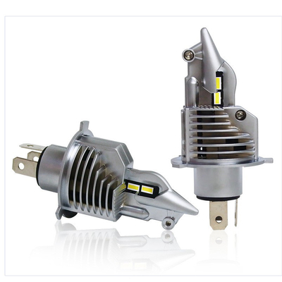 Mini Fighter H4 ไฟหน้าแบบ LED สำหรับพัดลมระบายความร้อนรถยนต์ 40W ระบบไฟส่องสว่างอัตโนมัติ 9V-48V 8000lm