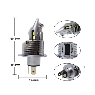 Mini Fighter H4 ไฟหน้าแบบ LED สำหรับพัดลมระบายความร้อนรถยนต์ 40W ระบบไฟส่องสว่างอัตโนมัติ 9V-48V 8000lm