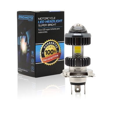 หลอดไฟหน้า LED สำหรับรถจักรยานยนต์ เครื่องฉาย H4 BA20D Dual Color 20W Mini Fog Driving Lights Bulbs