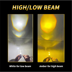 หลอดไฟหน้า LED สำหรับรถจักรยานยนต์ เครื่องฉาย H4 BA20D Dual Color 20W Mini Fog Driving Lights Bulbs