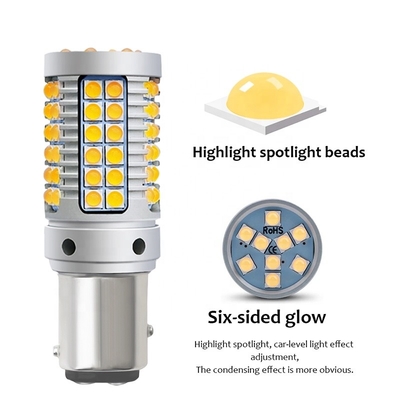 69smd Ba15s ไฟเลี้ยว LED อัตโนมัติ 23w Canbus 7440 3030