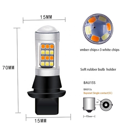 2835 42SMD ไฟเบรก LED สองสีเลี้ยว 7440 T20 CANBUS เพื่อป้องกัน Stroboscopic