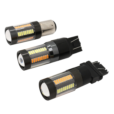 ไฟเลี้ยวเบรก LED 1157 3157 7443 4014 66SMD สีคู่ สีขาว สีเหลือง 12V Switchback
