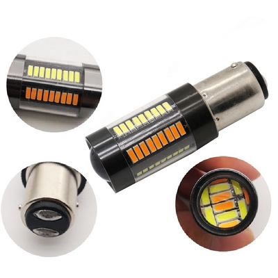 ไฟเลี้ยวเบรก LED 1157 3157 7443 4014 66SMD สีคู่ สีขาว สีเหลือง 12V Switchback