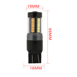 ไฟเลี้ยวเบรก LED 1157 3157 7443 4014 66SMD สีคู่ สีขาว สีเหลือง 12V Switchback