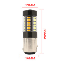 ไฟเลี้ยวเบรก LED 1157 3157 7443 4014 66SMD สีคู่ สีขาว สีเหลือง 12V Switchback