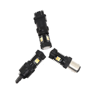สีคู่สีขาวสีเหลือง 12V Switchback LED เบรคไฟเลี้ยว 1157 3157 7443 3030 16SMD