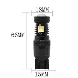 สีคู่สีขาวสีเหลือง 12V Switchback LED เบรคไฟเลี้ยว 1157 3157 7443 3030 16SMD