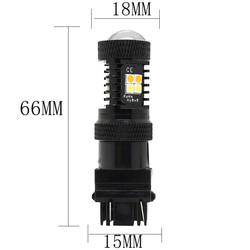 สีคู่สีขาวสีเหลือง 12V Switchback LED เบรคไฟเลี้ยว 1157 3157 7443 3030 16SMD