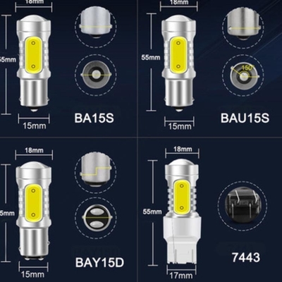 6000K Auto Universal LED ไฟเลี้ยวเบรคสำหรับรถยนต์ 7.5W 12V