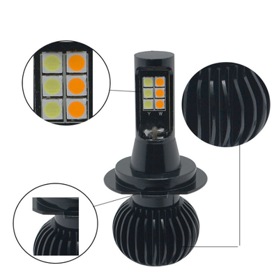 H1 H3 H4 H7 H8 H11 9006 880 หลอดไฟ LED แฟลช LED สองสี