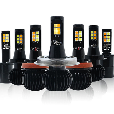 H1 H3 H4 H7 H8 H11 9006 880 หลอดไฟ LED แฟลช LED สองสี