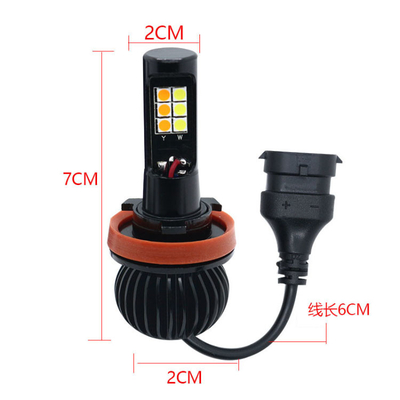 H1 H3 H4 H7 H8 H11 9006 880 หลอดไฟ LED แฟลช LED สองสี