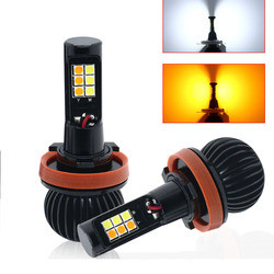 H1 H3 H4 H7 H8 H11 9006 880 หลอดไฟ LED แฟลช LED สองสี