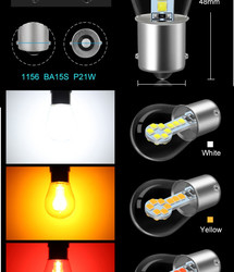 1156 BA15S LED 1157 BAY15D ไฟเบรก LED ไฟเลี้ยวแบบสัมผัสเดี่ยว / คู่ Bayonet