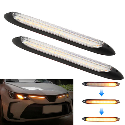 ไฟหน้ารถแบบยืดหยุ่นได้ 2 สีแบบ LED Strip DRL Daytime Running