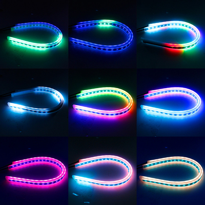 Neon Waterproof Switchback ไฟวิ่งกลางวันอัตโนมัติ RGB APP Control DRL 12 volt
