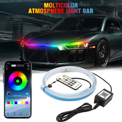 2pcs 30/45/60cm RGBLED ไฟวิ่งกลางวัน Slim Sequential ไฟเลี้ยว LED แบบยืดหยุ่นได้