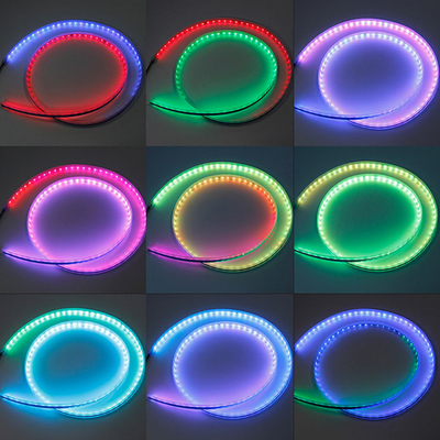 2pcs 30/45/60cm RGBLED ไฟวิ่งกลางวัน Slim Sequential ไฟเลี้ยว LED แบบยืดหยุ่นได้