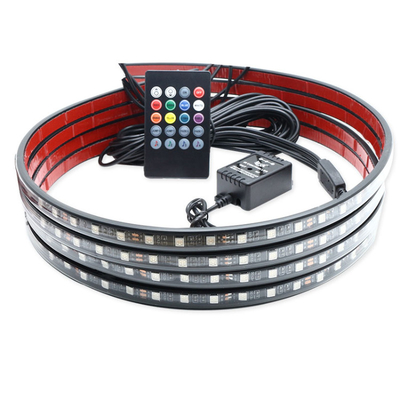 การควบคุมด้วยเสียงที่มีสีสันบรรยากาศไฟหน้ารถ LED Strip ตกแต่ง RF Rgb 5050