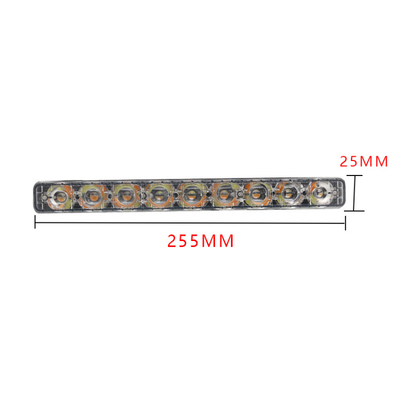 อลูมิเนียมรถยนต์ Drl ไฟหน้ารถ Led Tube Strip สองสีพร้อมเลนส์ ABS