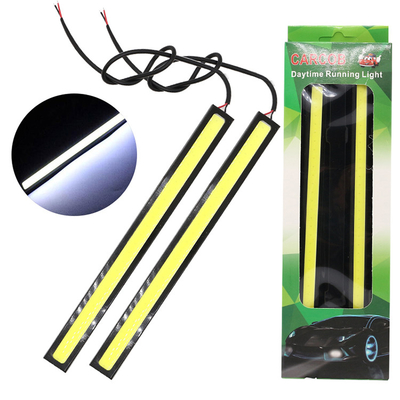 กลางวัน Drl Led ไฟหน้าเตือนฉุกเฉินรถวิ่ง Cob Strip Light