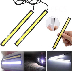กลางวัน Drl Led ไฟหน้าเตือนฉุกเฉินรถวิ่ง Cob Strip Light