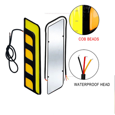 ไฟวิ่งกลางวัน LED สองสี BMW ไฟเตือนฉุกเฉินแถบอลูมิเนียม Cob