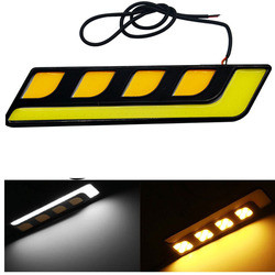 ไฟวิ่งกลางวัน LED สองสี BMW ไฟเตือนฉุกเฉินแถบอลูมิเนียม Cob