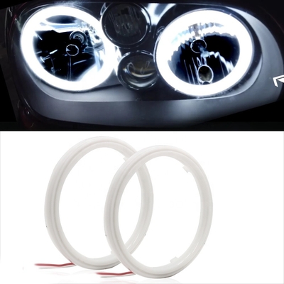 Cotton Light Cob Led Angel Eyes ไฟหน้ารถ 70 มม. สีแดงสีน้ำเงินไฟตัดหมอก 12-18V 60 มม. 80 มม