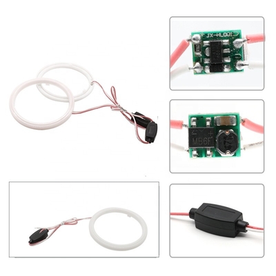 Cotton Light Cob Led Angel Eyes ไฟหน้ารถ 70 มม. สีแดงสีน้ำเงินไฟตัดหมอก 12-18V 60 มม. 80 มม