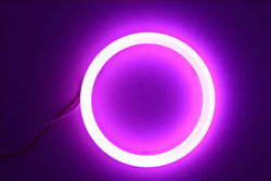 Cotton Light Cob Led Angel Eyes ไฟหน้ารถ 70 มม. สีแดงสีน้ำเงินไฟตัดหมอก 12-18V 60 มม. 80 มม