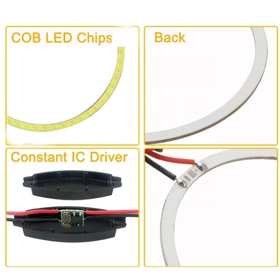 Cob Angel Eyes ไฟ LED รถ Ambient 100 มม. ไฟตัดหมอกสีแดงสีน้ำเงิน 12-18V
