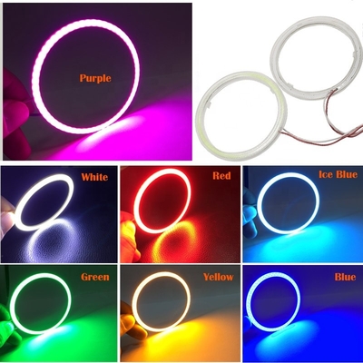 Cob Angel Eyes ไฟ LED รถ Ambient 100 มม. ไฟตัดหมอกสีแดงสีน้ำเงิน 12-18V