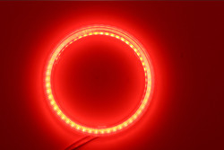 Cob Angel Eyes ไฟ LED รถ Ambient 100 มม. ไฟตัดหมอกสีแดงสีน้ำเงิน 12-18V
