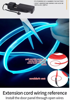 RGB Neon ตกแต่ง EL Wire ไฟบรรยากาศภายในรถ USB DIY ไฟเย็น line