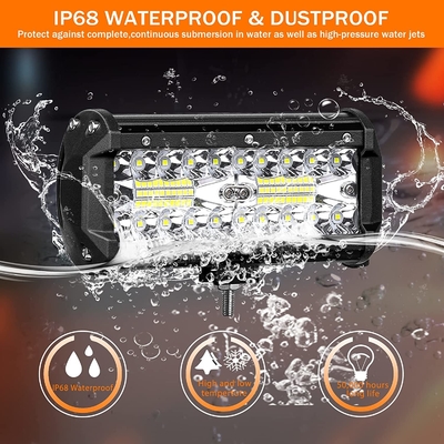 พลังงานสูง 200W LED ไฟขับรถ IP68 กันน้ํา วัสดุเหล็กอัลลูมิเนียม