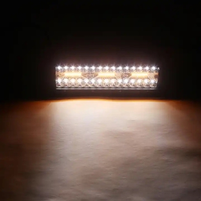 9 นิ้ว 180W ดับเบิลแถว LED แสงบาร์ สีขาว / แอมเบอร์ สําหรับรถนอกถนน