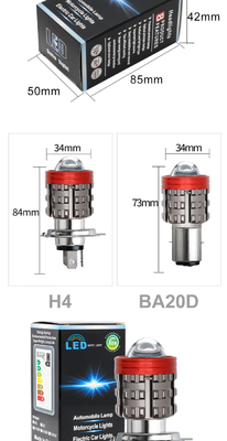 ไฟหน้า LED มอเตอร์ไซเคิลสามตา ใกล้สีเหลือง สีขาวไกล ไฟช่วย