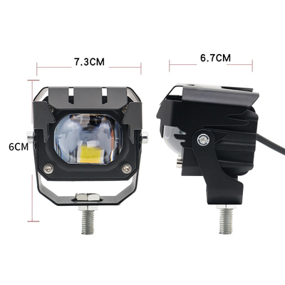 12-80V Amber 3570 LED ไฟทํางาน LED สองสี สําหรับจักรยานยนต์ 30-60W Off Road ไฟขับรถ