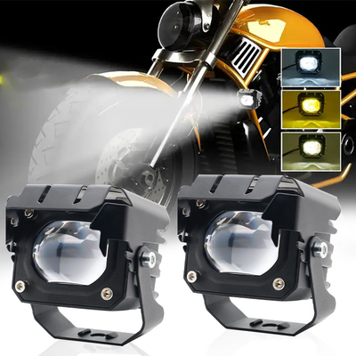 12-80V Amber 3570 LED ไฟทํางาน LED สองสี สําหรับจักรยานยนต์ 30-60W Off Road ไฟขับรถ